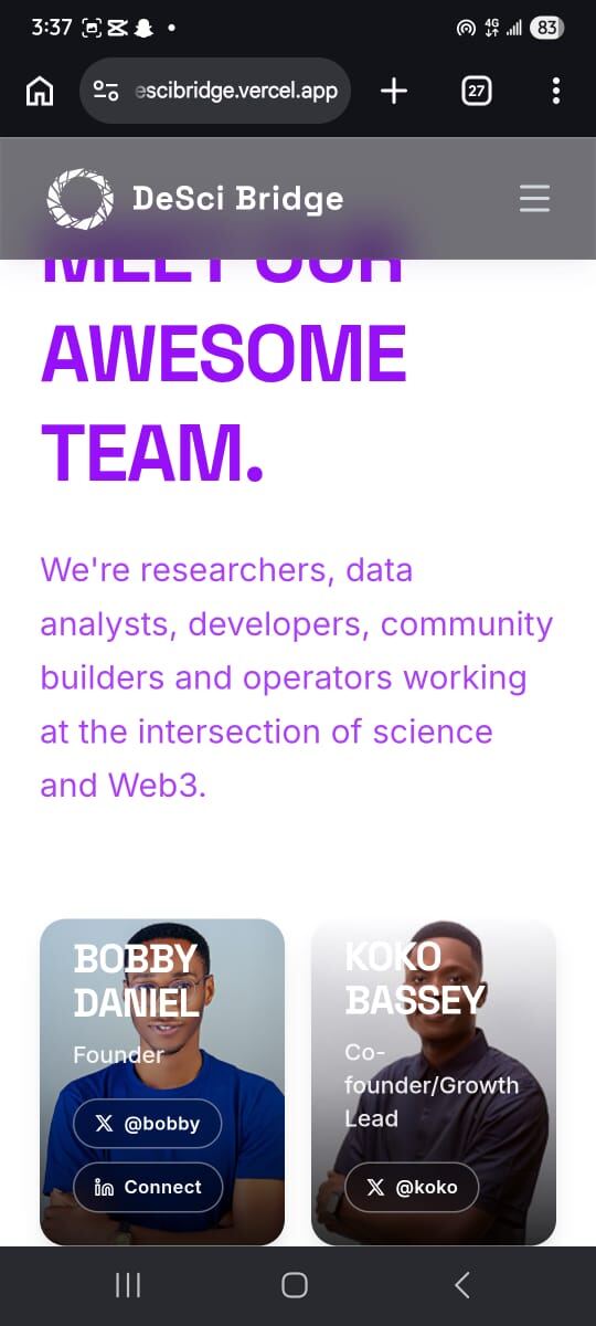 DeSci Bridge website